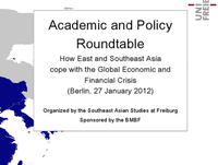 Academic and Policy Roundtable | “How East and Southeast Asia Cope with the Global Economic and Financial Crisis”